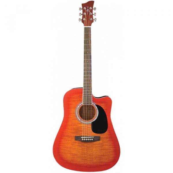 Jay Turser JJ-45FCET Series Acoustic/Electric Guitar Cherry Sunburst #1 image