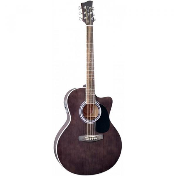 Jay Turser JTA444-CET Series Acoustic Guitar Trans Black #1 image