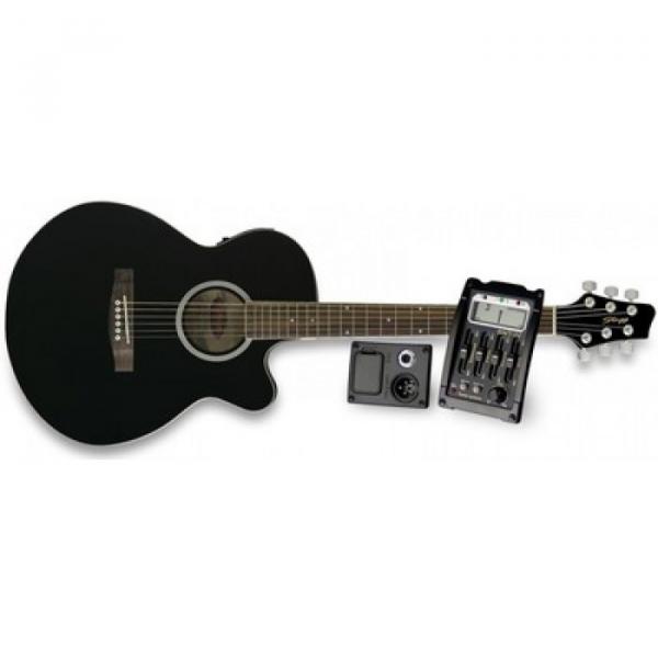 Great New Stagg Model Black Deluxe Electric Acoustic Concert Guitar #1 image