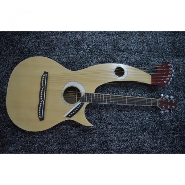Custom Shop Natural Double Neck Harp Acoustic Guitar #5 image