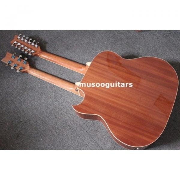 Custom Shop Natural Double Neck Acoustic Electric Guitar #2 image