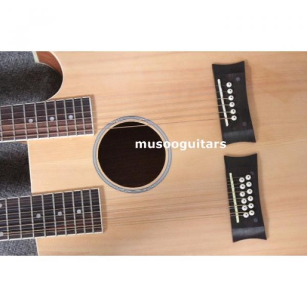 Custom Shop Natural Double Neck Acoustic Electric Guitar #3 image
