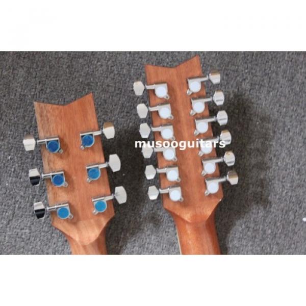 Custom Shop Natural Double Neck Acoustic Electric Guitar #4 image