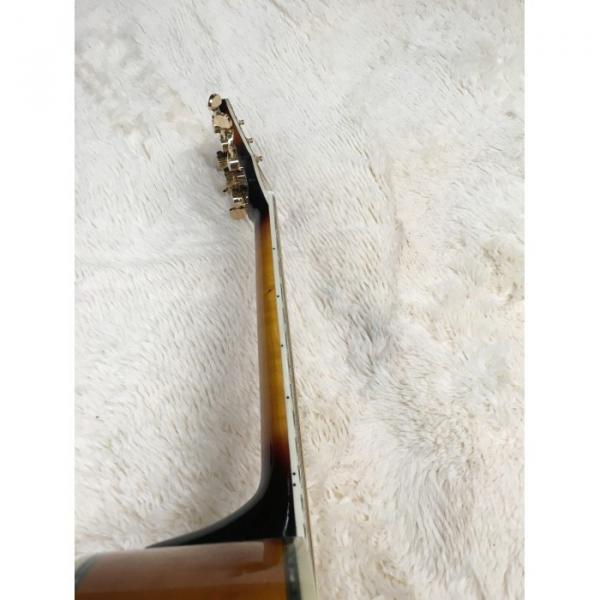 Custom Shop J200 6 Strings Sunburst Burst Acoustic Guitar Real Abalone #4 image