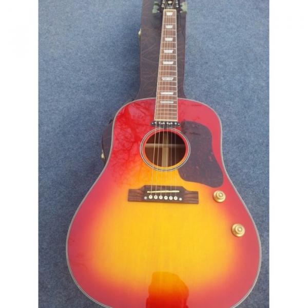 Custom Red Cherry Sunburst J160E Acoustic Guitar #1 image