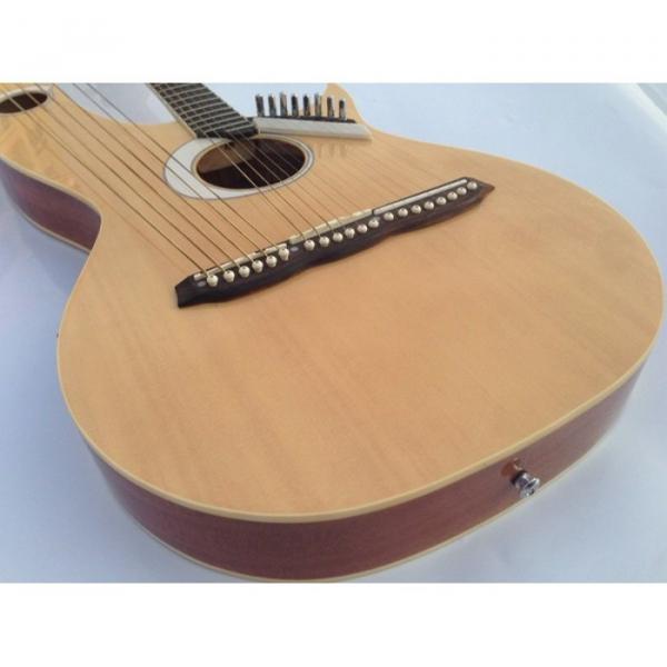 Custom Shop 6 6 8 String Acoustic Electric Double Neck Harp Guitar #2 image