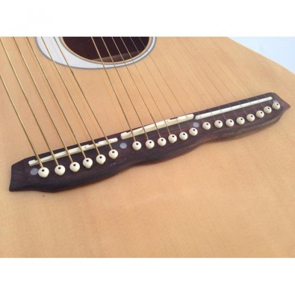 Custom Shop 6 6 8 String Acoustic Electric Double Neck Harp Guitar #4 image