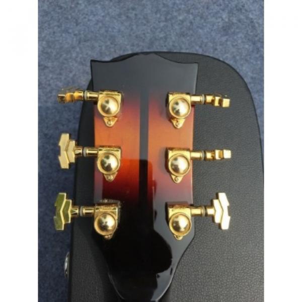 Custom J200 6 Strings Sunset Burst Acoustic Guitar Real Abalone #3 image