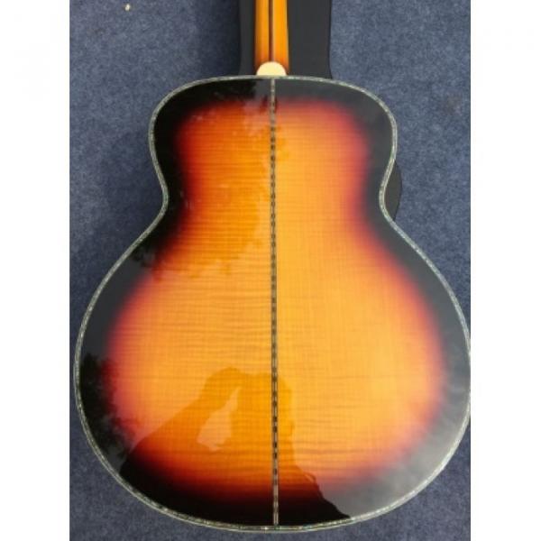 Custom J200 6 Strings Sunburst Burst Acoustic Guitar Real Abalone #3 image