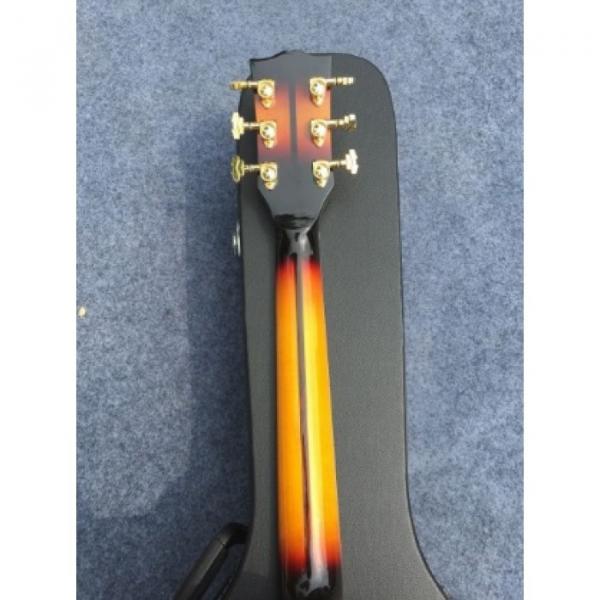 Custom J200 6 Strings Sunburst Burst Acoustic Guitar Real Abalone #5 image