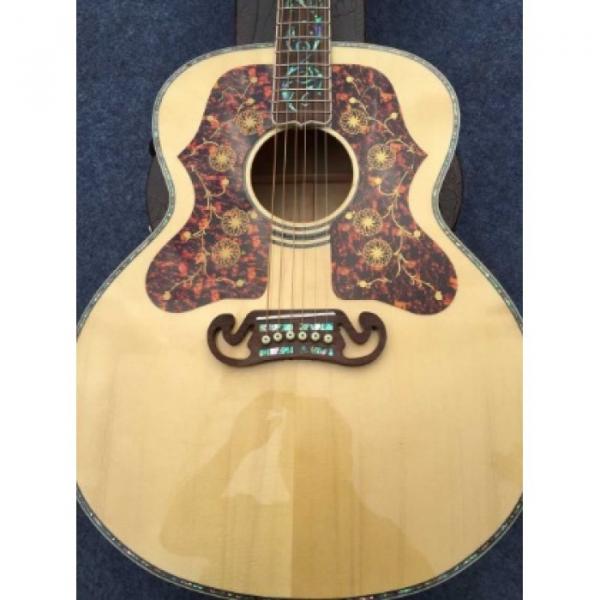 Custom J200 6 Strings Natural Acoustic Guitar Real Abalone #1 image