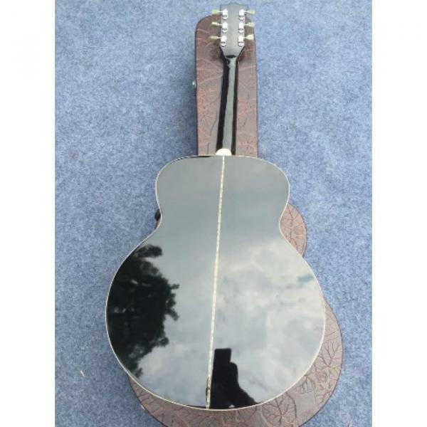 Custom J180 6 Strings Black Star Inlays Acoustic Guitar #3 image
