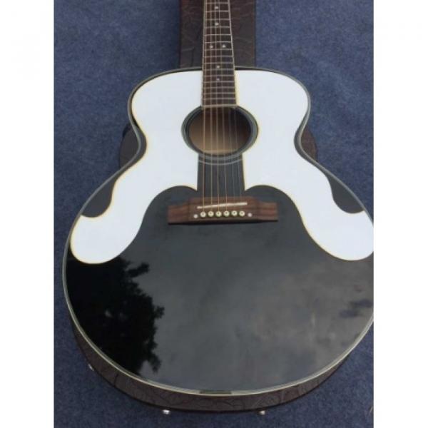Custom J180 6 Strings Black Star Inlays Acoustic Guitar #5 image