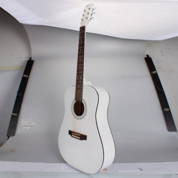 Beginner 41&quot; Folk Acoustic Wooden Guitar White #3 image