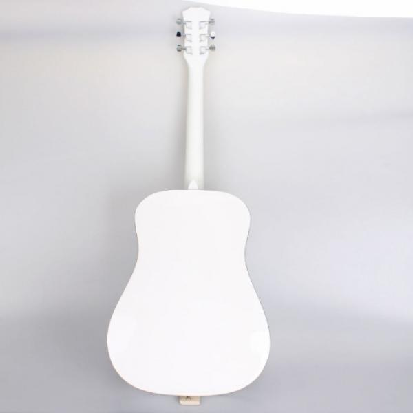 Beginner 41&quot; Folk Acoustic Wooden Guitar White #4 image