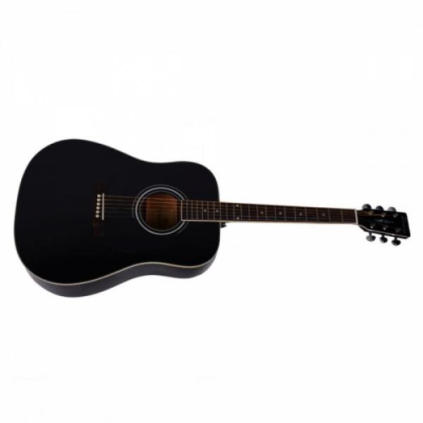Beginner 41&quot; Folk Acoustic Wooden Guitar Black #4 image
