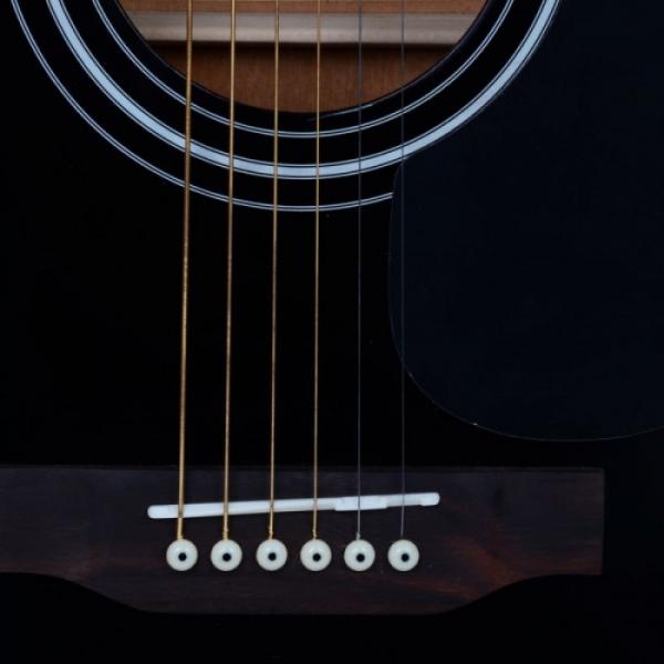 Beginner 41&quot; Folk Acoustic Wooden Guitar Black #5 image