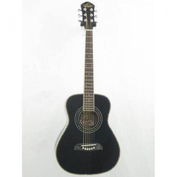 Brand New Washburn OGHS/B Black Finish Half Size Smaller Acoustic Guitar #1 image