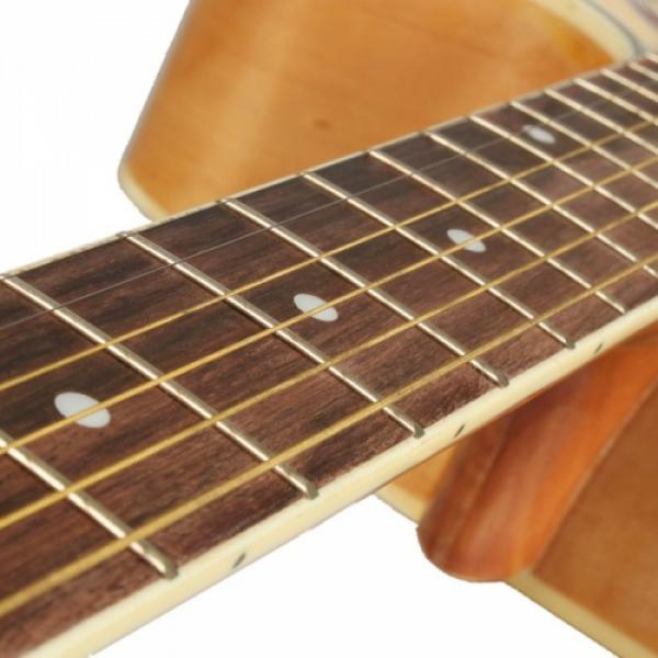 Beginner 41&quot; Cutaway Folk Acoustic Wooden Guitar Natural Color #5 image