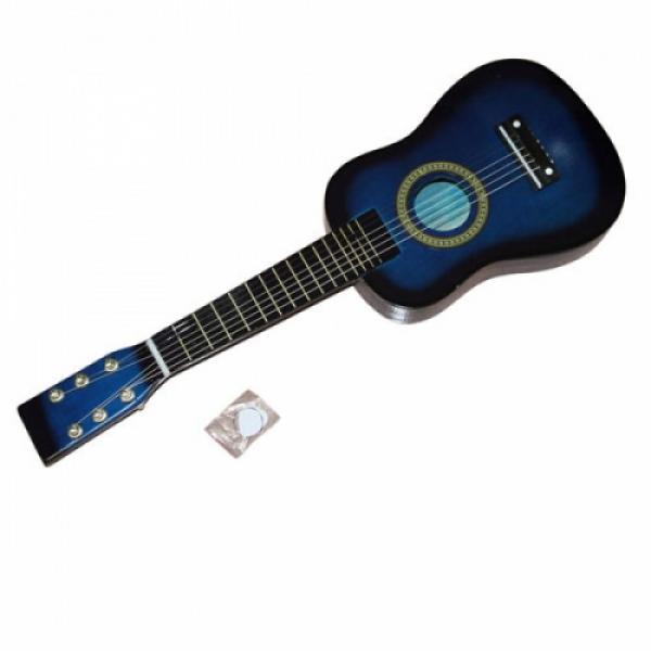 4Pcs 23&quot; Black Pink Blue and Red Acoustic Guitar &amp; Pick &amp; Strings for Boys and Girls #4 image