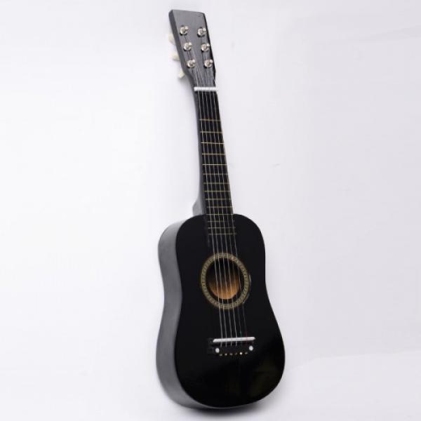 4Pcs 23&quot; Black Pink Blue and Red Acoustic Guitar &amp; Pick &amp; Strings for Boys and Girls #5 image