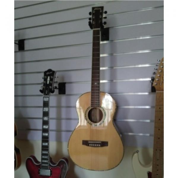 38 Inch Custom Acoustic Guitar Sitka Solid Spruce Top With Ox Bone Nut &amp; Saddler #1 image