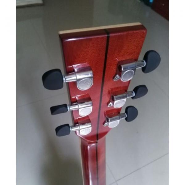 38 Inch Custom Acoustic Guitar Sitka Solid Spruce Top With Ox Bone Nut &amp; Saddler #2 image