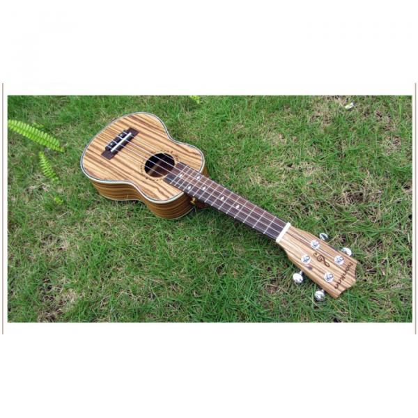 23&quot; Concert Ukulele Guitar Mini Acoustic Handcraft Zebra Wood Hawaii 4 Strings #1 image