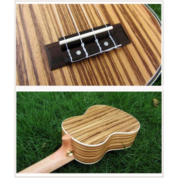 23&quot; Concert Ukulele Guitar Mini Acoustic Handcraft Zebra Wood Hawaii 4 Strings #3 image