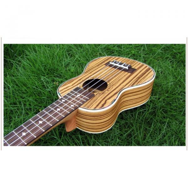 23&quot; Concert Ukulele Guitar Mini Acoustic Handcraft Zebra Wood Hawaii 4 Strings #4 image