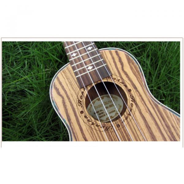 23&quot; Concert Ukulele Guitar Mini Acoustic Handcraft Zebra Wood Hawaii 4 Strings #5 image