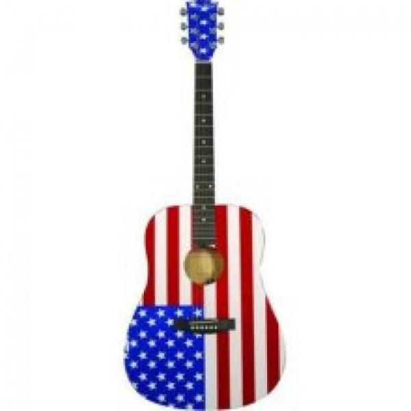 2013 Main Street Model Maaf American Flag Dreadnought Acoustic Guitar #1 image