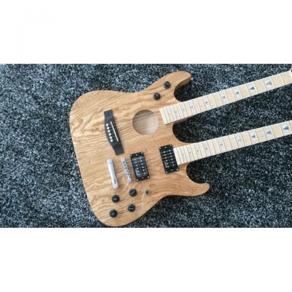 Custom Ibanez JEM 7V Natural Double Neck Acoustic Electric 6 6 Strings Guitar #3 image