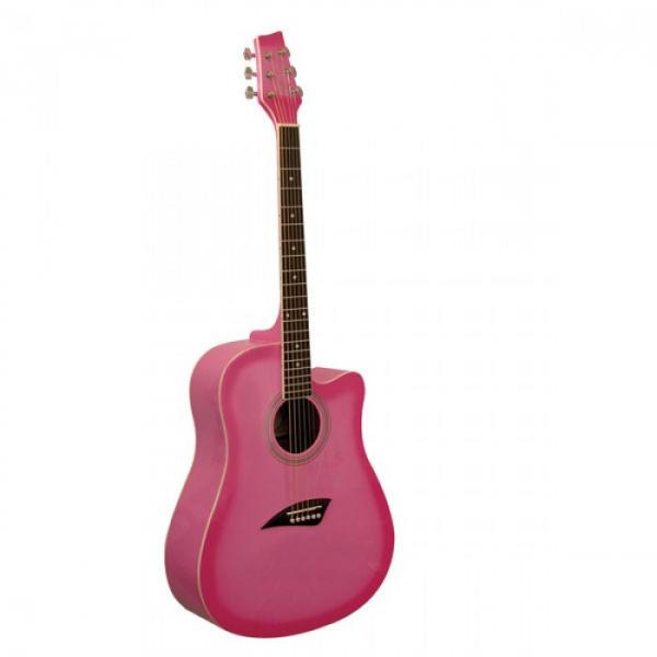 2013 Kona Pretty Pink Acoustic Dreadnought Cutaway Guitar #1 image