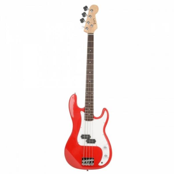 ISIN P-01 Electric Bass Guitar Red with Power Wire Tools #1 image
