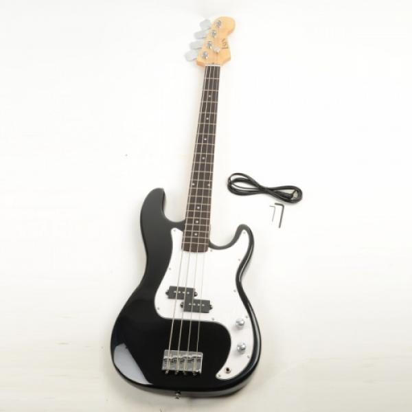 ISIN P-01 Electric Bass Guitar Black with Power Wire Tools #1 image