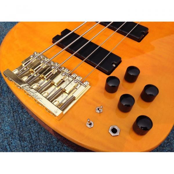 Custom YLW Fordera Palisander Body Active Pickups 5 String Solid Flame Maple Top Bass #4 image