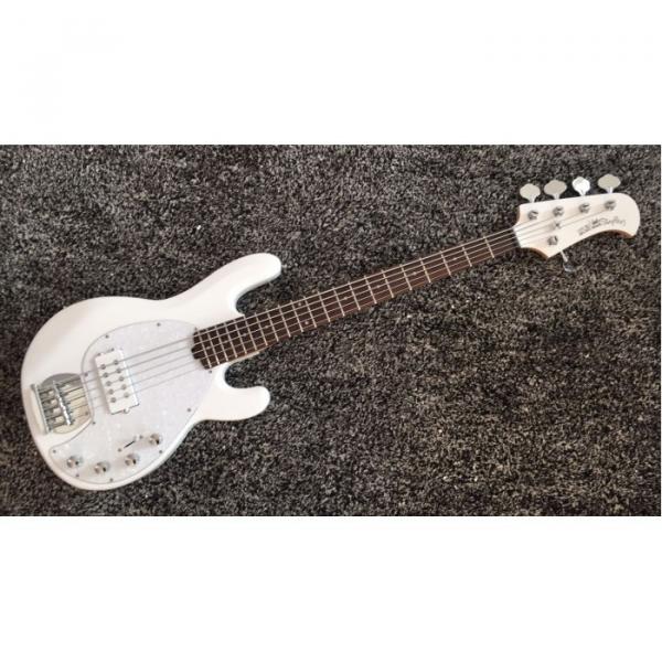 Custom Shop White Music Man Sting Ray 5 Bass 9 V Battery Passive Pickups #1 image