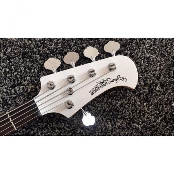 Custom Shop White Music Man Sting Ray 5 Bass 9 V Battery Passive Pickups #5 image