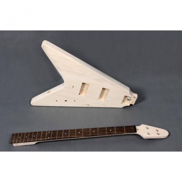 Custom Shop Unfinished flying V guitarra Electric Bass Kit #4 image