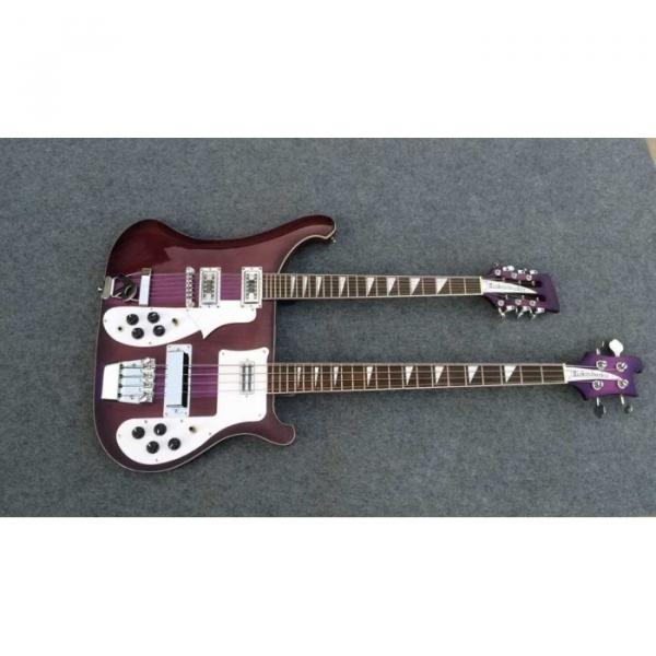 Custom Shop Double Neck Rickenbacker Purpleglo 4003 4 String Bass 12 String Guitar #1 image