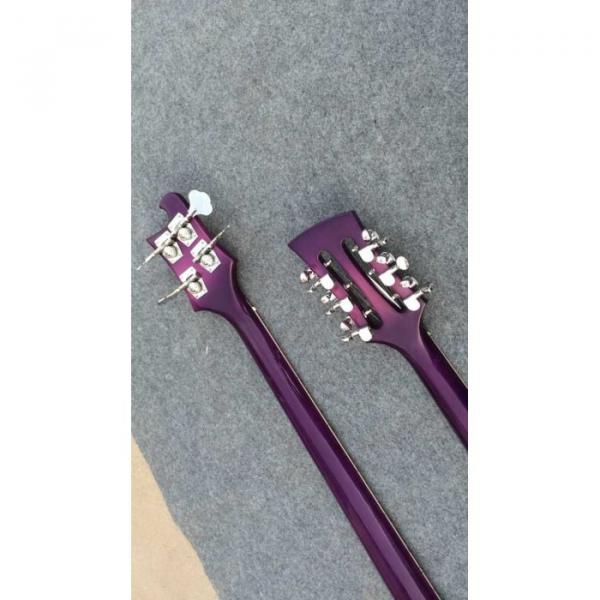 Custom Shop Double Neck Rickenbacker Purpleglo 4003 4 String Bass 12 String Guitar #2 image