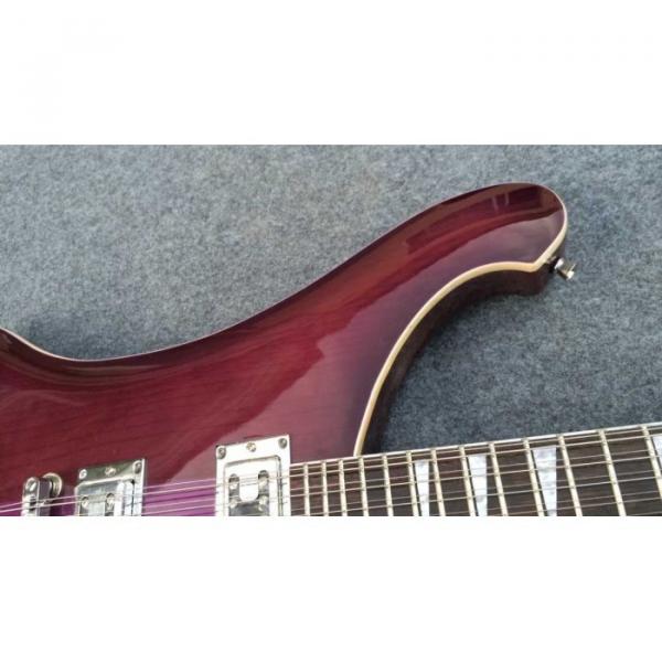 Custom Shop Double Neck Rickenbacker Purpleglo 4003 4 String Bass 12 String Guitar #3 image