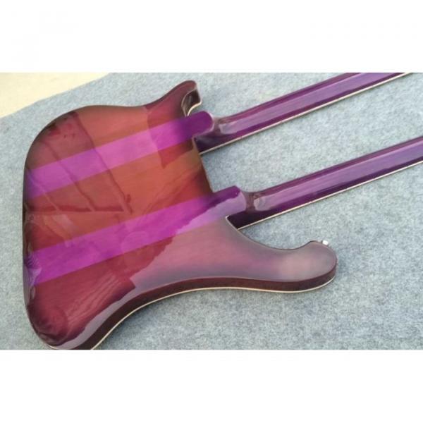 Custom Shop Double Neck Rickenbacker Purpleglo 4003 4 String Bass 12 String Guitar #4 image