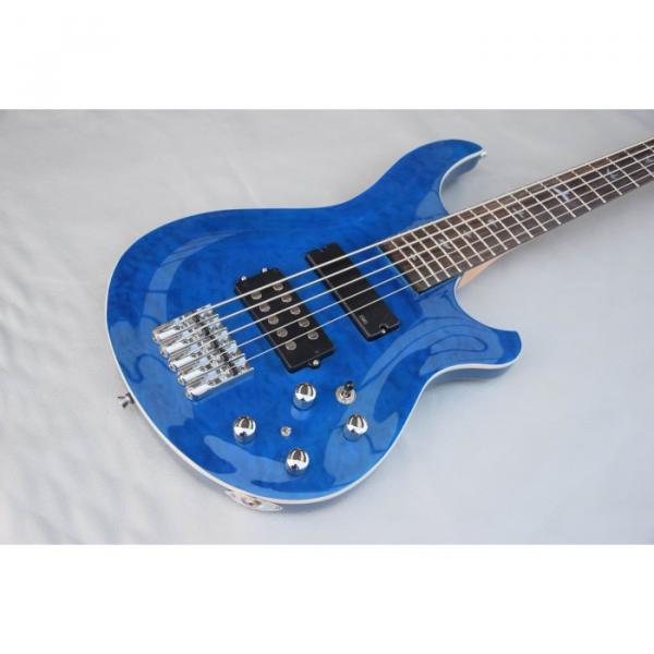 Custom Shop EMG PRS SE 5 String Bass Blue Quilted Maple Top #1 image