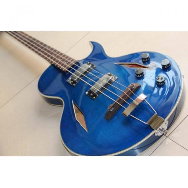 Custom Shop Cream Blue Midtown 4 String Fhole Semi Hollow Bass #1 image