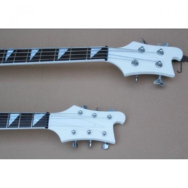Custom Shop 4003 Double Neck White 4 String Bass 6 String Guitar #4 image