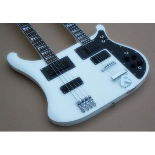 Custom Shop 4003 Double Neck White 4 String Bass 6 String Guitar #5 image