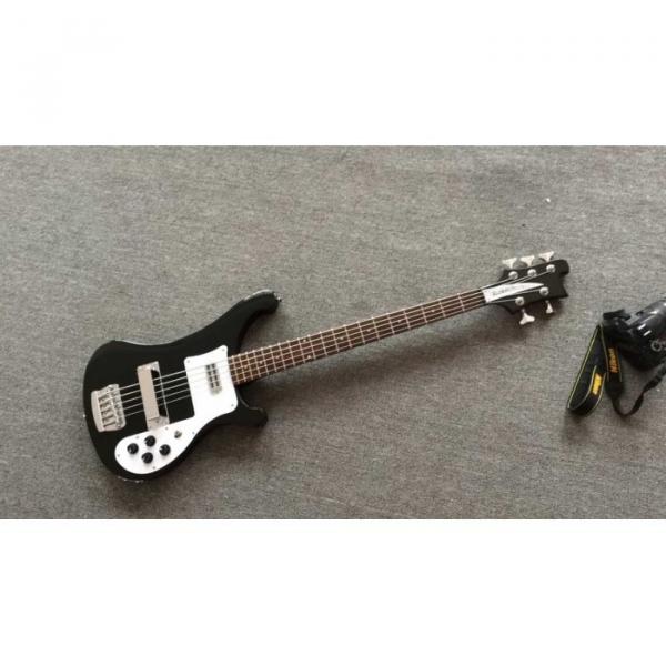 Custom Shop 4003 Jetglo Black No Bindings Dot Inlay 5 String Bass #5 image