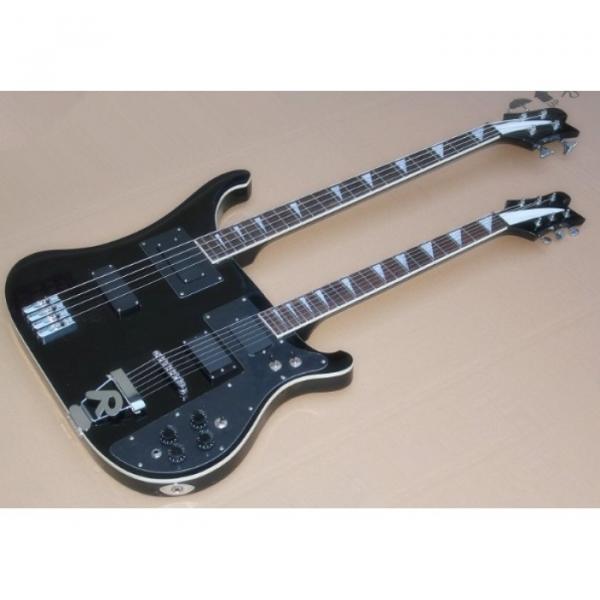 Custom Shop 4003 Double Neck Black 4 String Bass 6 String Guitar #1 image